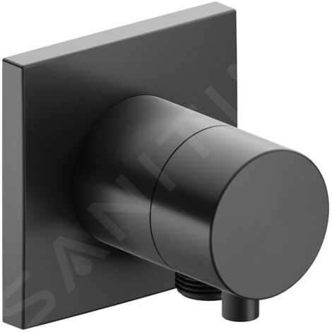 Inverseur 2 voies IXMO DN 15, UP, avec manette IXMO Rosace confort carré noir chrome brossé KEUCO