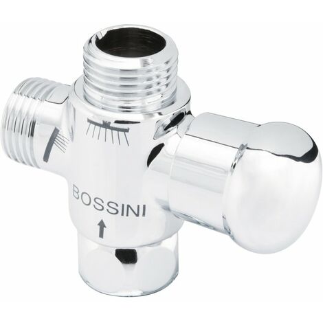 Inverseur 3 voies laiton chromé 1/2' M x 1/2' M x 1/2' – Connexions robustes pour systèmes de plomberie – Modèle Antica – P-Pro
