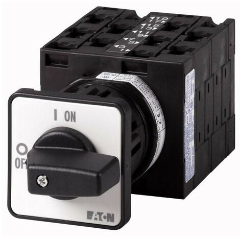 Inverseur Contacts: 10 32A 1-2 90° à accrochage encastré fixation arrière 000068957 EATON T3-5-8369/Z