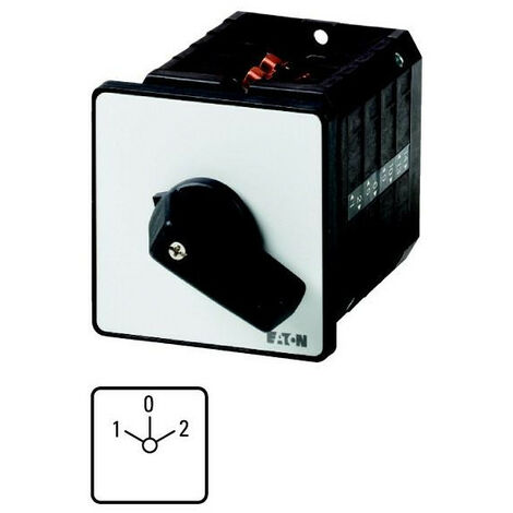 Inverseur Contacts: 5 100A plastron: 1-0-2 45° à accrochage encastré 000096376 EATON T5-3-8401/E
