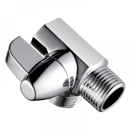 Inverseur de douche à 3 voies en laiton chromé, vanne d'adaptation en forme de T G1/2 "pour bras de douche monté