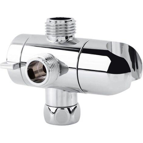 Inverseur de douche à 3 voies, support de fixation pour robinet d'angle 1/2 pouce pour douchette à main, compatible avec toutes les salles de bain.