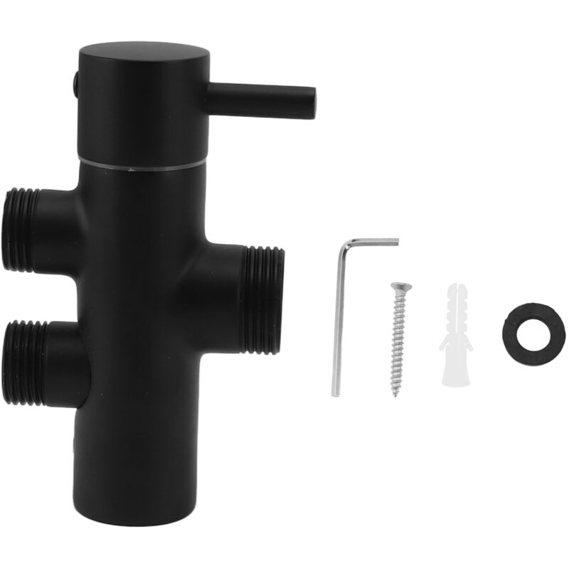 Inverseur de pomme de douche noir, antirouille, étanche, bras de douche mural, Valve de dérivation pour évier de toilettes