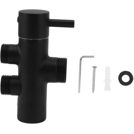 Inverseur de pomme de douche noir, antirouille, étanche, bras de douche mural, Valve de dérivation pour évier de toilettes