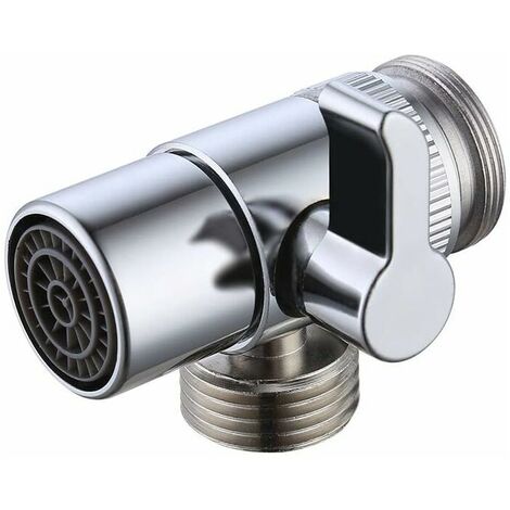 Inverseur Douche pour Cuisine ou Salle de Bain Pièce de Rechange pour Robinet D'évier M22 X M24 Chrome poli, PV10-CH