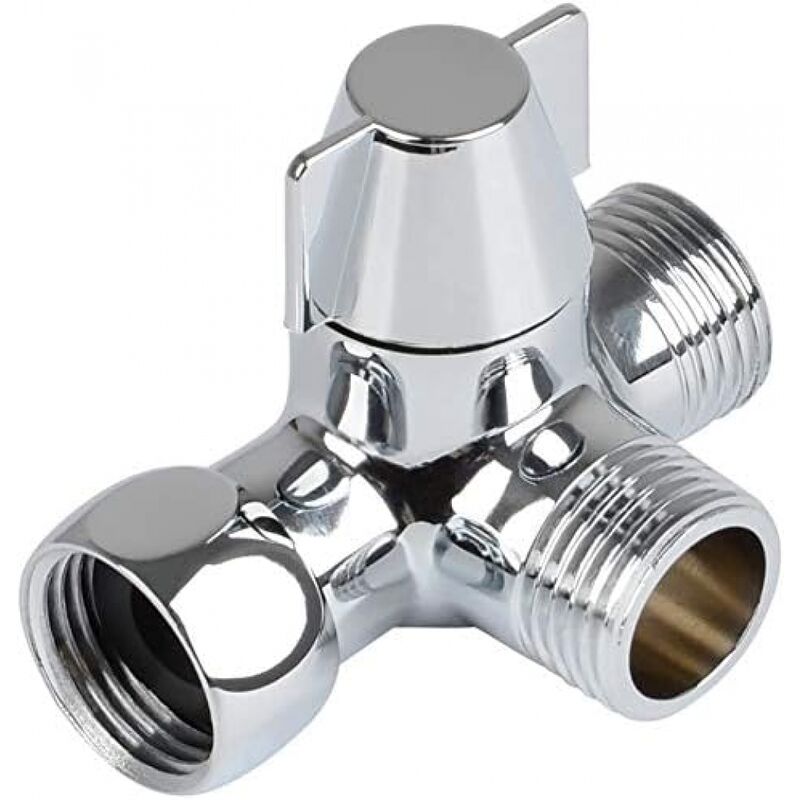 Inverseur pour bras de douche - Inverseur en laiton pour robinet de douche Adaptateur à trois voies en forme de T, inverseur d'eau Connecteur