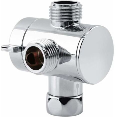 Inverseur Robinet Douche De Pommeau De Douche Multifonctionnel à 3 Voies, Adaptateur De Pommeau De Douche pour Bras De Douche Monté, G1 / 2"pièces De Rechange De Robinet en T pour Lavabo De Cuisine Ep
