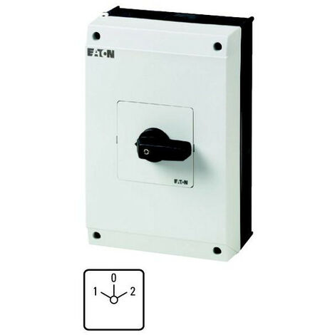 Inverseurs Contacts: 2 63 A plastron: 1-0-2 60 ° à accrochage Montage en saillie EATON T5B-1-8210/I4