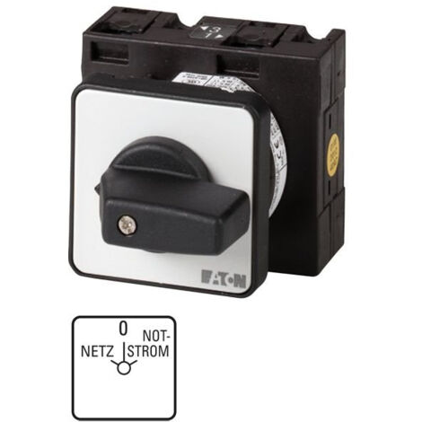 Inverseurs Contacts: 8 32 A plastron: Netz-0-Notstrom 45 ° à accrochage Montage encastré avec EATON T3-4-8902/EZ