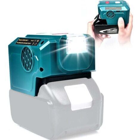 Inversor de 200 W para batería Makita de 18 V, con salida de CA y USB/Tipo C, luz LED de 200 lúmenes, de 18 V CC a 120 V CA para uso en exteriores, garaje y camping (baterías no incluidas).
