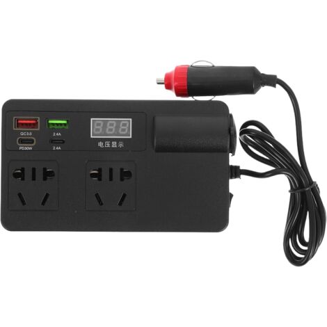 inversor de coche, inversor de corriente para coche, adaptador de enchufe para coche, adaptador para coche, ABS