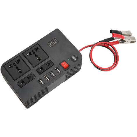 Inversor de potencia de onda modificada de 12 V a 220-240 V, 600 W, negro, universal para coche.
