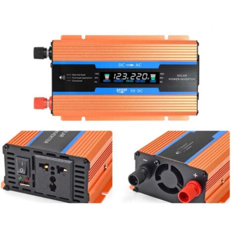 Inversor solar - Cargador de coche de 12 V/24 V a 110 V/220 V, convertidor de potencia máxima (4000 W)