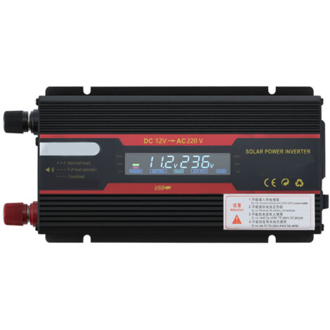 Inversor solar inteligente para coche, inversor de onda sinusoidal modificada con pantalla LCD