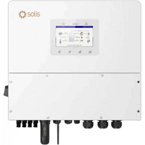Inverter Fotovoltaico Alta Tensione Solis Trifase Ibrido On-Grid/Off-Grid 12kW, Quadruplo MPPT, CEI 0-21, Schermo LCD, Meter e TA Inclusi, Garanzia 10 Anni IP66 SKU-12225