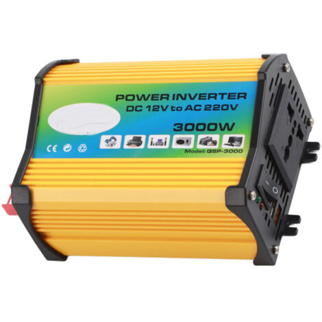 Inverter per auto Eosnow da 300 W con doppia porta USB, convertitore di potenza automatico, adattatore da 12 V a 220 V a onda sinusoidale modificata.