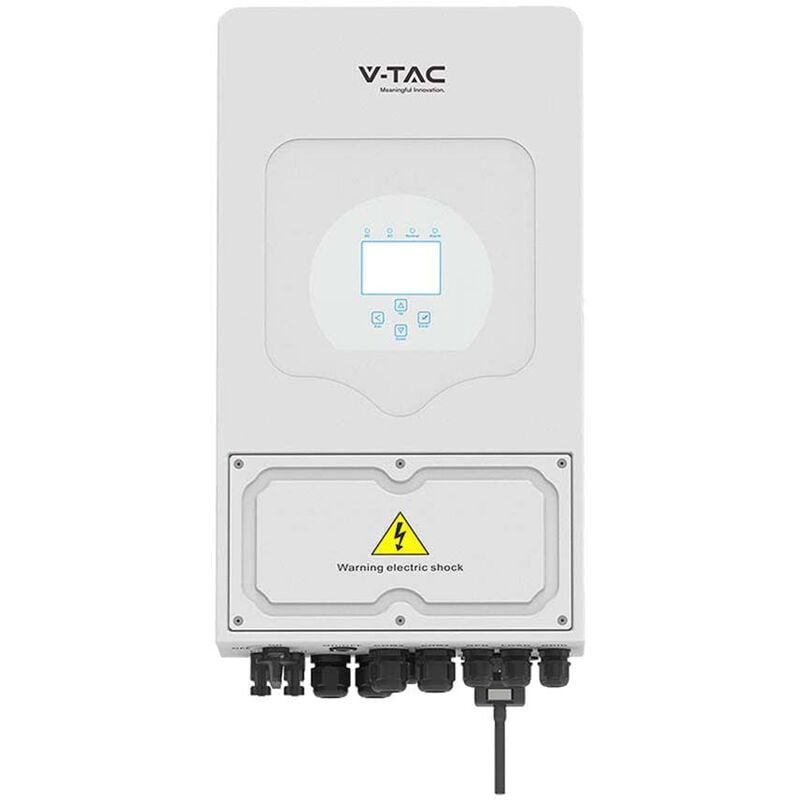 V-tac - Onduleur photovoltaà¯que hybride 5kW monophasé On-Grid/Off-Grid Deye avec écran tactile lcd et compteur intelligent intégré incluant ct et
