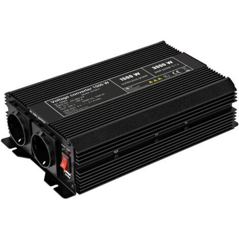 Inverter Soft Start Onda Sinusoidale Modificata DC/AC (12V-230V / 1500W), trasforma 12 V CC in 230 V AC.