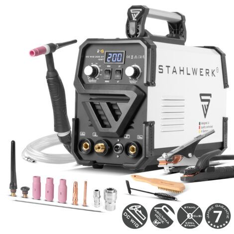 STAHLWERK Inverterschweißgerät DC WIG 200 ST IGBT Einzelgerät mit Zubehör 10-200 A Einzelgerät mit Zubehör