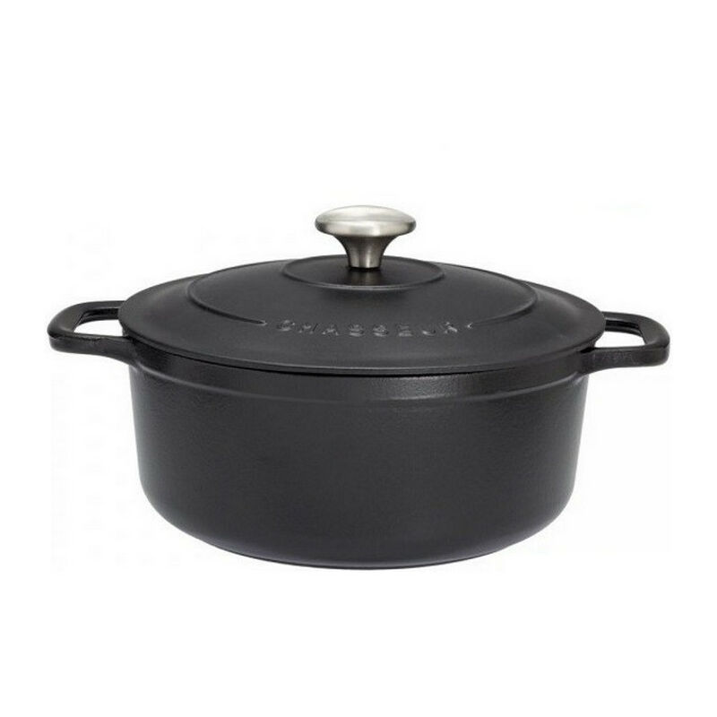 Cocotte ronde en fonte émaillée 24cm noire sublime Chasseur puc472401