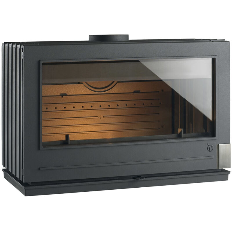 INVICTA Poêle à bois PRESTON - 12 kW - Rdt: 75% - B. 80 cm - 100% fonte - Anthracite