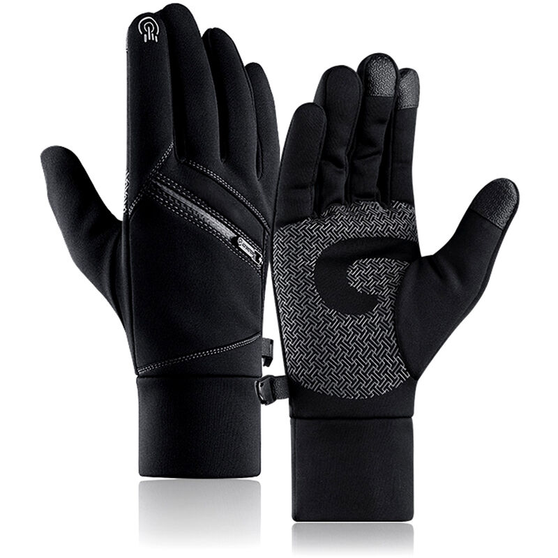 

Invierno guantes calientes del pano grueso y suave a prueba de viento impermeable de la pantalla tactil para deportes al aire libre Ciclismo Esqui de