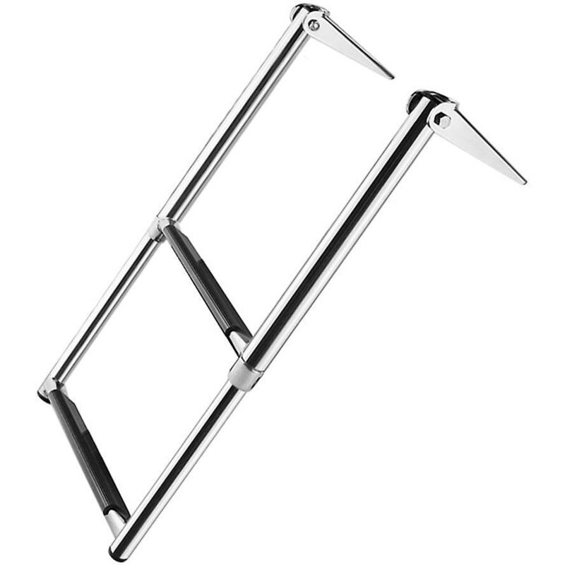 Invisible sous la plate-forme échelle de bateau télescopique pliante en deux étapes antirouille