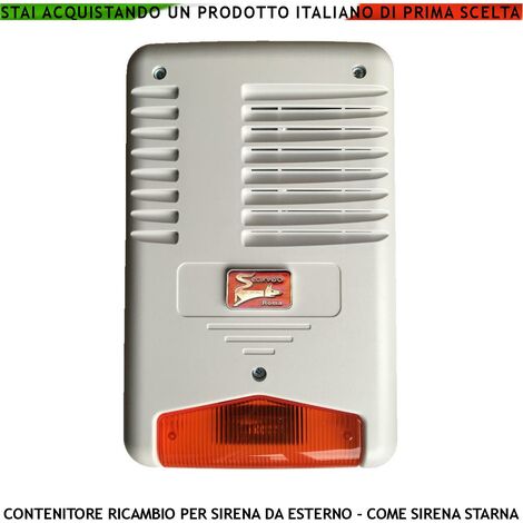 Involucro di Ricambio per Sirena SV-SPL da Esterno IP44 Può Essere Utilizzata Come Sirena Finta o Civetta Nascondere Telecamere Microfoni Inserire Sistemi di Fonia Segnalazioni Varie Allarme Securvera