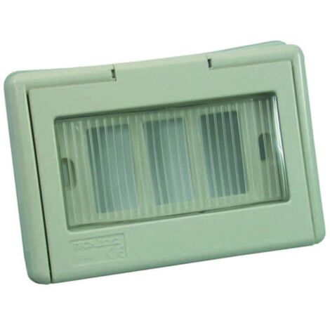 Involucro vuoto da incasso portafrutti 3p portello a finestra ip44 - mm.122x16x83h. - (1733.b) - 5 pz