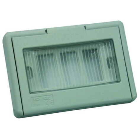 Involucro vuoto da incasso portafrutti 3p portello a finestra ip44 - mm.122x16x83h. - (1733.g) - 5 pz