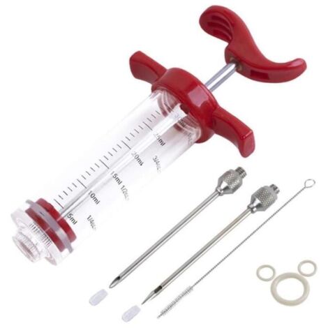 Inyector de carne para barbacoa de 30 ml con jeringa y aguja de acero inoxidable - OTRO