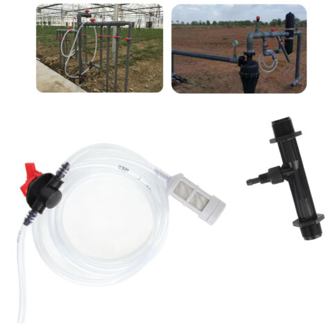 Inyector de fertilizante de plástico eficiente con manguera de agua de 3/4 de pulgada para riego por goteo, jardín, césped e invernadero.