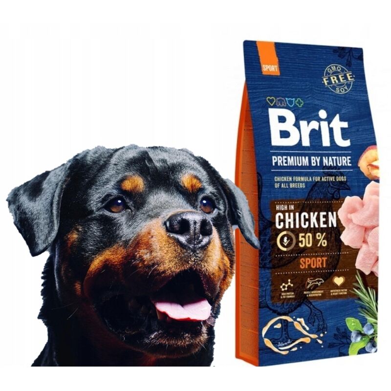 Crocchette per Cani Brit Premium by Nature Sport al Pollo - Cibo Secco per Cani 15 kg
