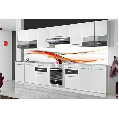 Alto - cuisine complète modulaire linéaire l 180cm 6 pcs - plan de travail  inclus - ensemble meubles de cuisine modernes - blanc - Conforama