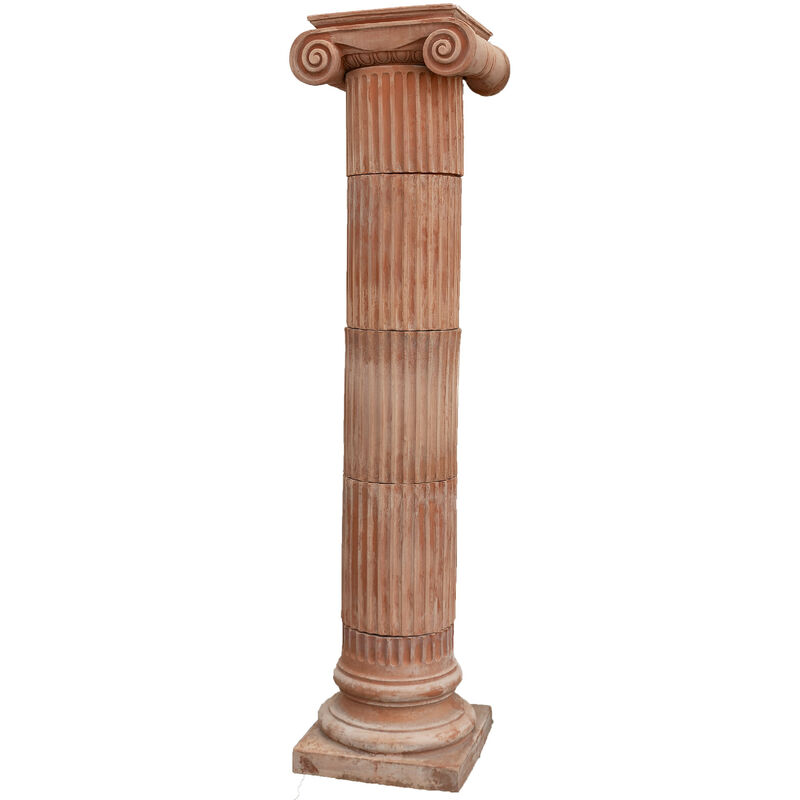 Biscottini - Ionic column in galestro terracotta, 100% Made in Italy, entirely handmade