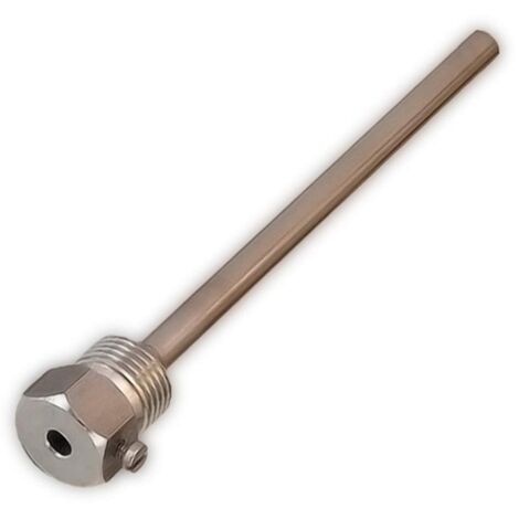 iOVEO 420TH00025 - Manicotto a immersione in acciaio inox V4A, G 1/2, pozzetto 1/2 pollice, lunghezza di montaggio 250 mm, per sensore di temperatura 6 mm, riscaldamento fino a 600 °C
