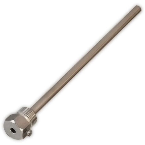 iOVEO 420TH00040 - Pozzetto 1/2 pollice, Manicotto a immersione in acciaio inox V4A, G 1/2, per sensore di temperatura, 6 mm, riscaldamento fino a 600 °C, lunghezza di montaggio 400 mm