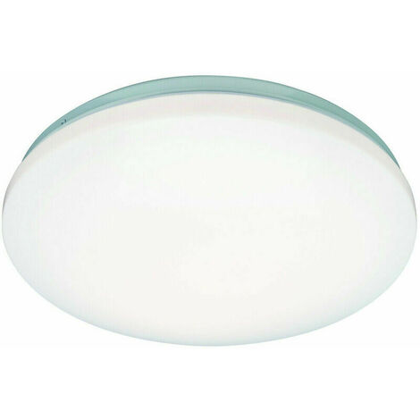 IP44 Bathroom Round LED Bulkhead Ceiling Light 16W Warm White Lamp Gloss White