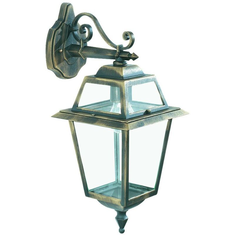 New Orleans - 1 Light Outdoor Lantern Black, Gold IP44, E27 - Searchlight