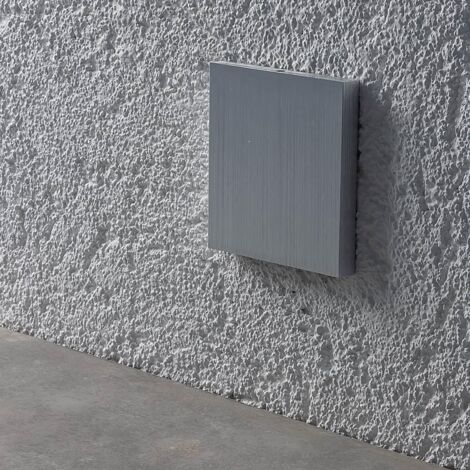 IP44 LED Treppenbeleuchtung 230V Wandeinbauleuchte eckig Alu-gebürstet - Unterteil Lichtfarbe: Warmweiß 3000K 1,5W - Lichtaustritt: Luga