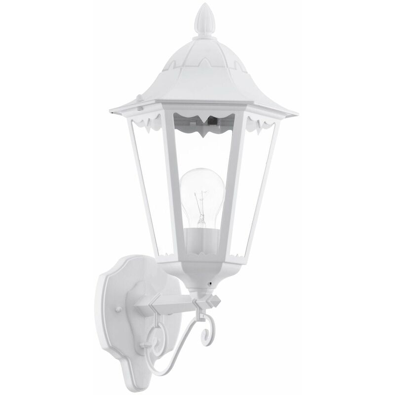IP44 Outdoor Wall Light White Traditional Lantern 1x 60W E27 Porch Lamp Up