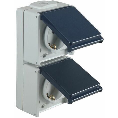 Ip54 Schuko Presa Vano 2 250 V Ac 50 Hz 10/16 A 2.714.820 Con Patta