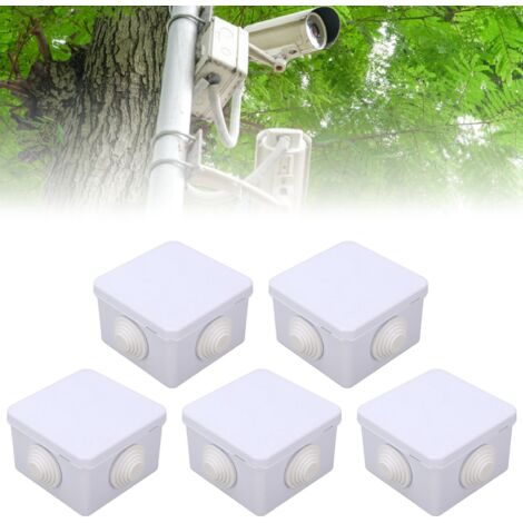 IP55 Wasserdichte Anschlussdose  Kabeldichtungsbox  5-teiliges Set aus Kunststoff- und Gummisteckerdosen für Videoüberwachungsanlagen/Geräte