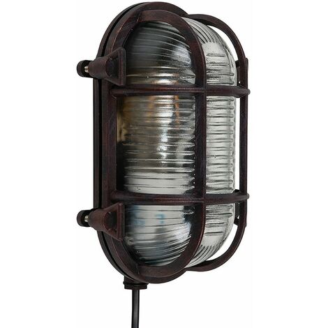 main image of "IP64 Rated Cross-Cased Outdoor Bulkhead Wall Light 4W LED Filament Light Bulb Warm White"