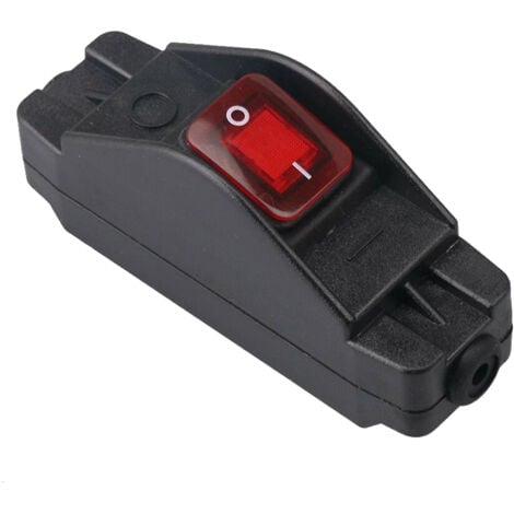 Ip65 Button Inline Cord Switch Étanche Noir Interrupteur Marche/Arrêt 30a 220v