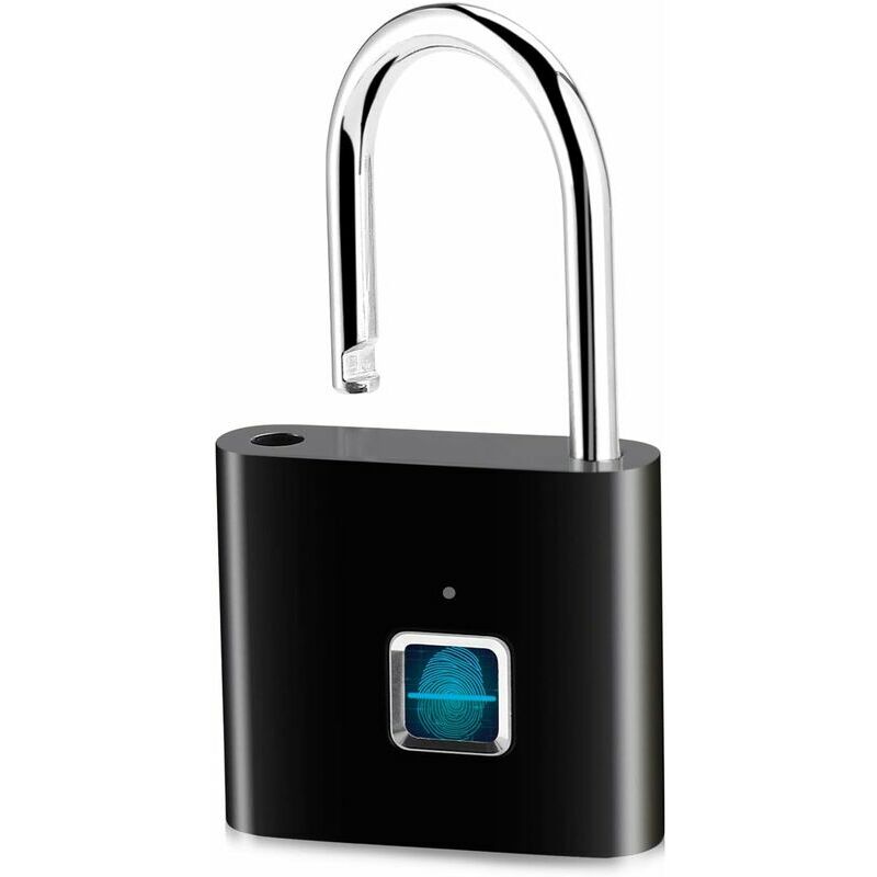 Hoopzi - IP65 fingerprint padlock waterproof padlock electronic smart keyless security padlock for lockers backpacks suitcase doors etc.