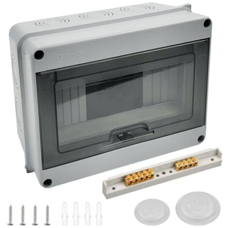 HÉLOISE IP65 Outdoor Waterproof Electrical Box, 8 Modules, ABS Plastic Surface, Outdoor Electrical Waterproof Enclosure Box, Control Cabinet, Junction Box