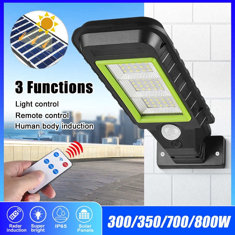 

IP65 Panel solar LED impermeable Luz de calle Radar Inducción Sensor de movimiento Lámpara de pared solar + Control remoto (72LED)