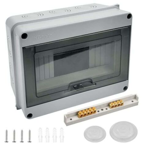IP65 Wasserdichter Außenschaltkasten, 8 Module, ABS-Kunststoffoberfläche, Wasserdichter Außenschaltkasten, Schaltschrank, Anschlusskasten
