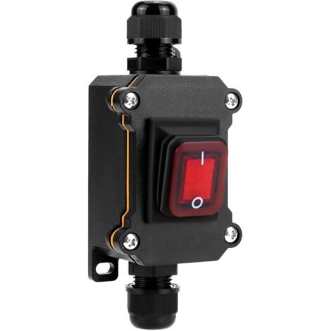 IP65 Waterproof Pull Cord Switch – 12-24V 30A, Dual Position On/Off with Red Indicator Light
